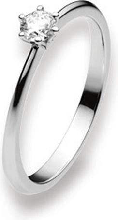 Immagine prodotto Natsumi Schmuck Anello con diamante in oro bianco 18K/750 0,20 ct H si (57, Oro 750/18 K)