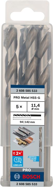 Image du produit Bosch Professional Zubehör Foret hélicoïdal PRO Metal HSS-G, 11,4 x 94 x 142 mm (11,4 mm)