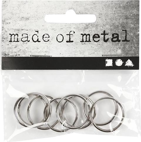 Actual product image Creativ Company Schlüsselringe 20mm, Set mit 8 Stück, aus Metall