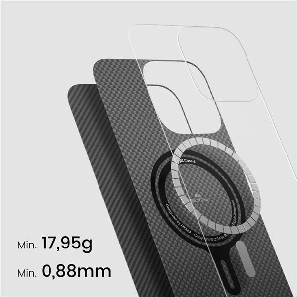 Produktbild Pitaka Magsafe Backcover aus echtem Aramid Black (Apple iPhone 16 Plus)