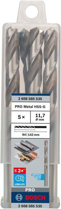 Produktbild Bosch Professional Zubehör PRO Metal HSS-G Spiralbohrer, 11,7 x 94 x 142 mm (11.7 mm)