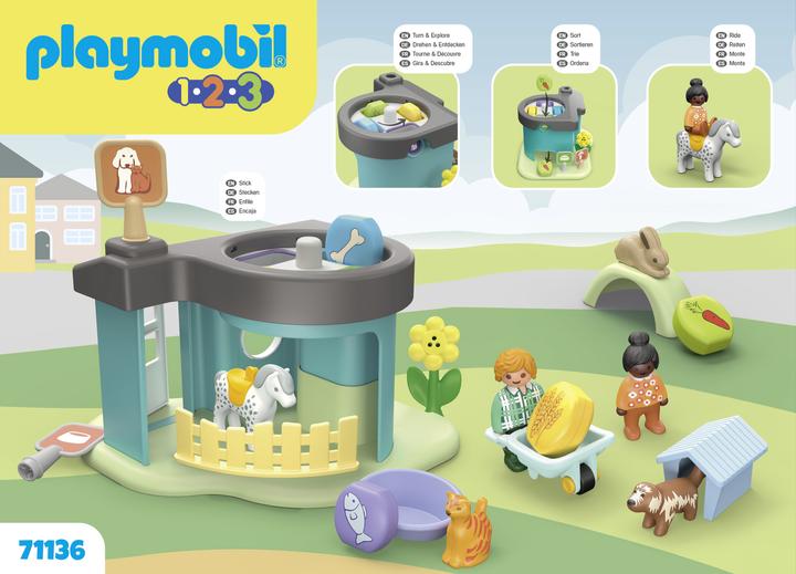 Image du produit Playmobil 71136 1.2.3 : Pension pour animaux avec distributeur de nourriture (71136, Playmobil 1.2.3)