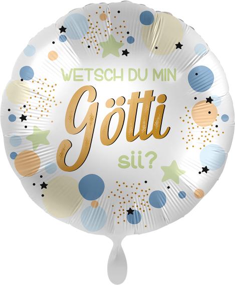 Premioloon Folienballon wetsch du min Götti sii? - leer (1 x)