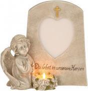 Actual product image IKO Angel next to stone for tealight & photo h = 2