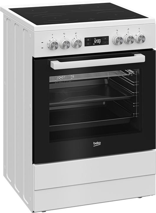 Produktbild Beko FSM 67320 GWS ws Standherd 60cm Ceran A 8 Heizarten Uhr
