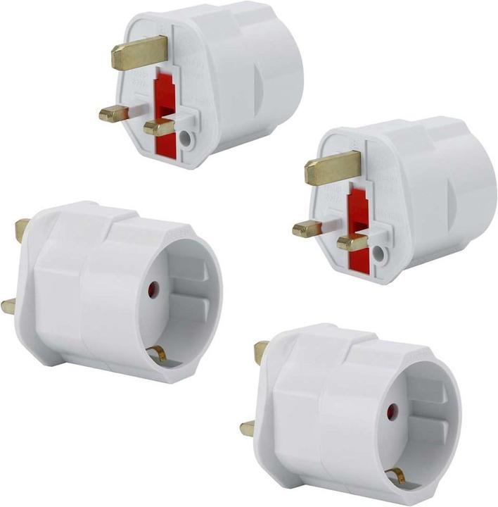 Produktbild Intirilife Steckdosenadapter 4er Set UK Typ G auf EU