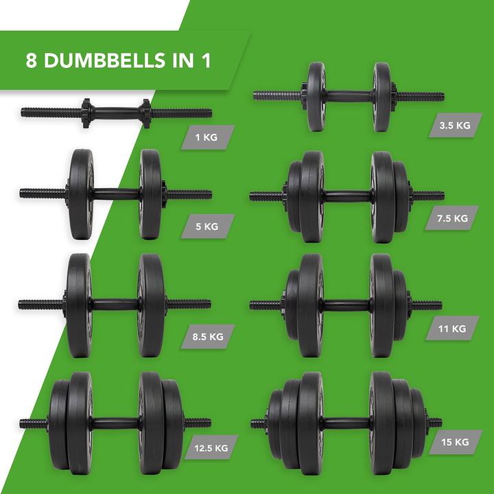Actual product image Tunturi Vinyl Kurzhantelset (2 x 3.75 kg, 2 x 2 kg, 2 x 1.25 kg)