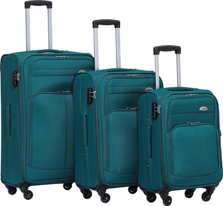 Immagine prodotto Beibye Valigetta da viaggio a 4 ruote 3 pezzi turchese