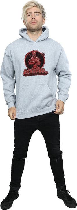 Actual product image Mens Deadpool Crossed Arms Logo Hoodie (S)