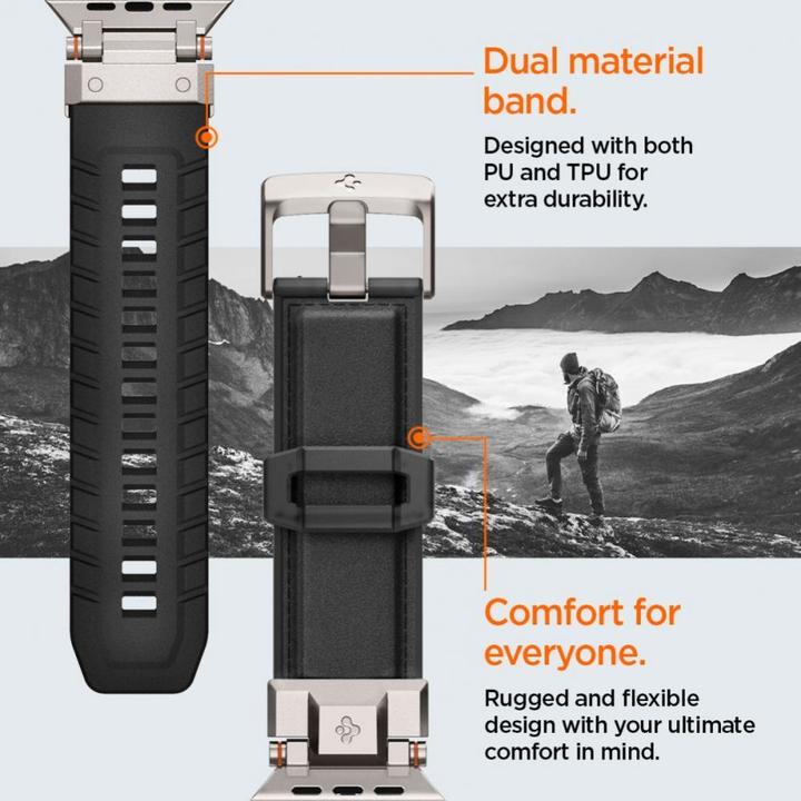 Actual product image Spigen DuraPro Armor PU Apple Watch (49mm) Band (Polyurethane (PU), Thermoplastic polyurethane (TPU))