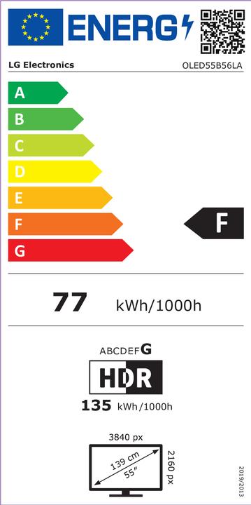 Energie-Label LG 55 OLED B56 4K (2025) (OLED55B56LA.AEU) (55", OLED, 4K, 2025)