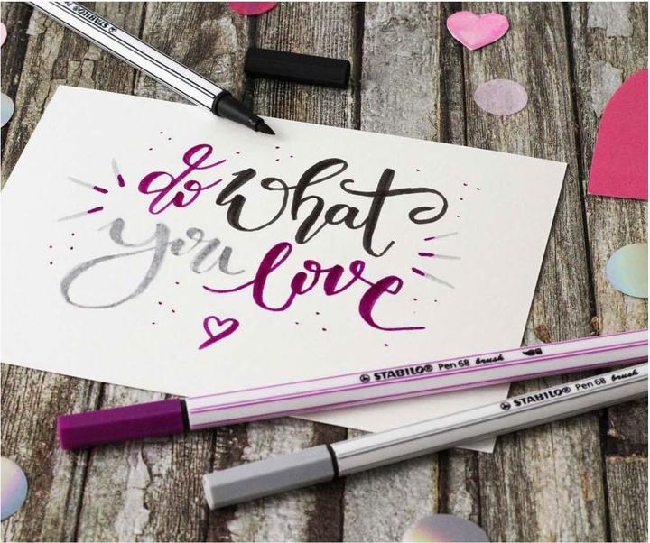 Produktbild STABILO Pen 68 brush Premium-Filzstift (Dunkelrot, 1 x)