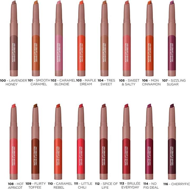 Image du produit L'Oréal Paris Infallible Very Matte Lip Crayon Rouge à lèvres Smudge Proof Nude 116 Cherryfic 1.3g (116 Cherryfic)