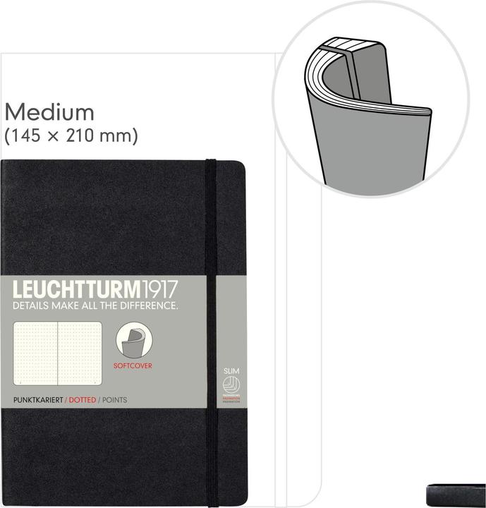 Produktbild Leuchtturm1917 Medium (A5, Kariert, Weicher Einband)