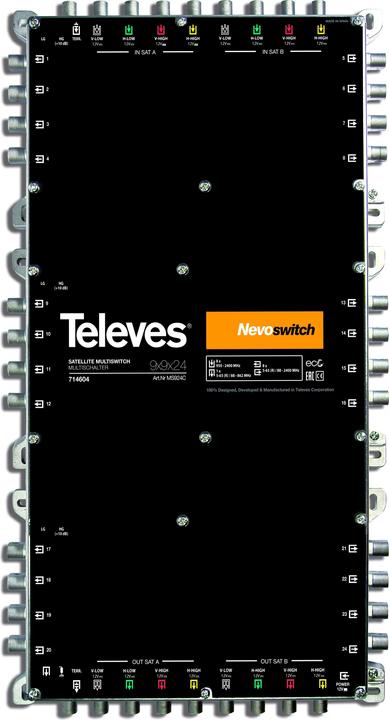 Produktbild Televes Multischalter 22,90cm (9") 24 Guss NEVO kaskadierb.o.NT MS924C (Multischalter)