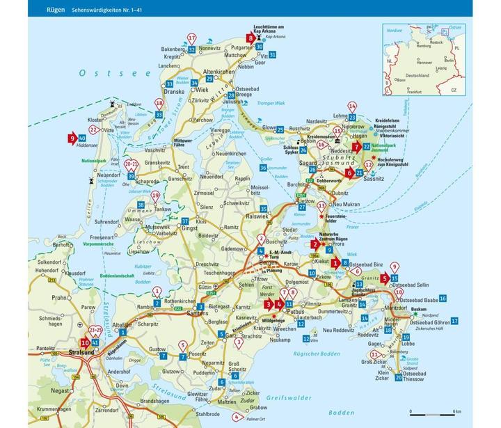 Produktbild Reiseführer Rügen mit Hiddensee und Stralsund (Deutsch, Janet Lindemann, Katja Gartz, 2022)