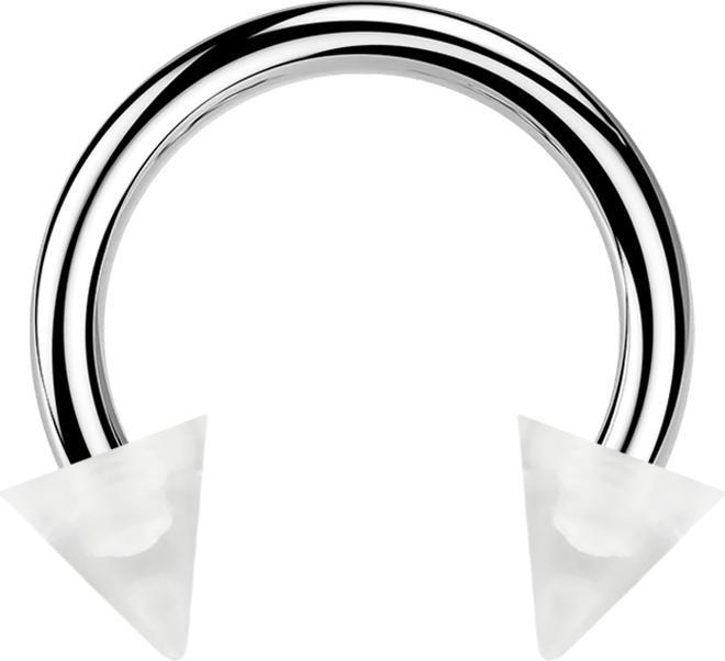 Produktbild Star Piercing Micro Circular Barbell silber mit zwei Cones transparent (Acryl, ohne Messing, Chirurgenstahl 316L)