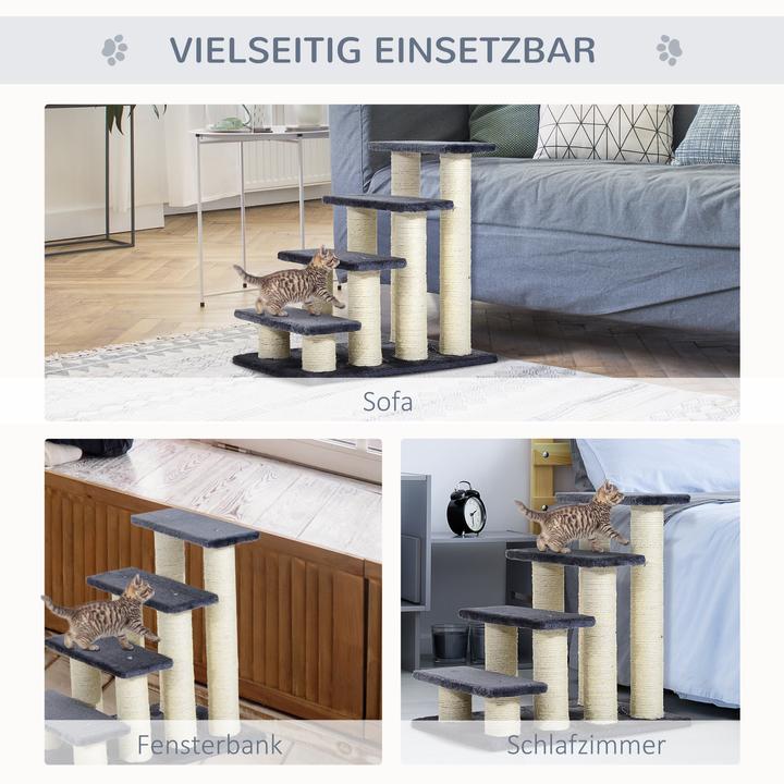 Immagine prodotto PawHut Scale per gatti (61 cm, Grigio)