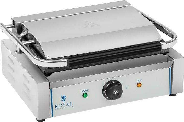 Produktbild Royal Catering Kontaktgrill Elektro Gastro Edelstahl 230V 2200W Panini Toaster Grill (EU-Stecker)