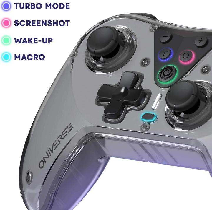 Produktbild Oniverse Nintendo Switch Astralite Controller Wireless Smoked Black inkl. Charging Station (Android, iOS, Switch, PC, Switch Lite, Switch OLED)