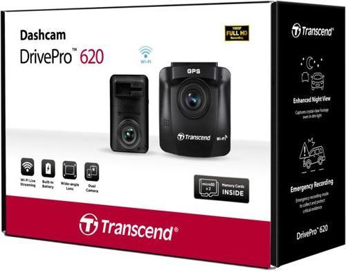 Produktbild Transcend DrivePro 620 (Bluetooth, WLAN, Beschleunigungssensor, GPS-Empfänger, Full HD)