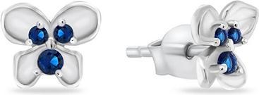 Image du produit Brilio Silver - Boucles d'oreilles originales avec zircons bleus EA959WB