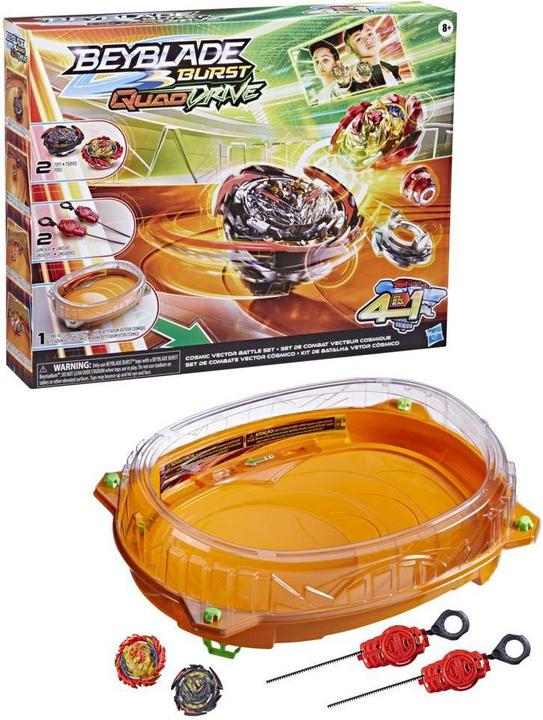 Actual product image Hasbro Beyblade Burst QuadDrive Cosmic Vector Battle Set (German, French, Italian, English)