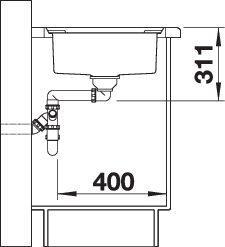 Actual product image Blanco AXIS III 45 S-IF (Top-mounted sink, 51 cm, 86 cm)