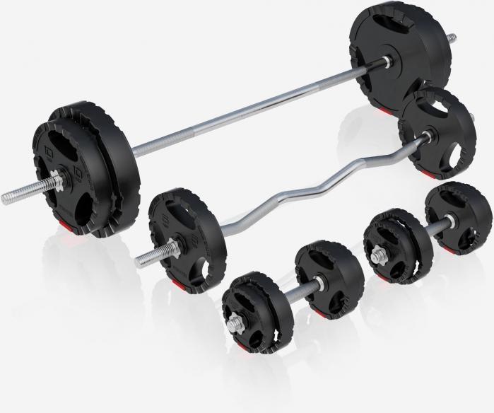 Actual product image Gorilla Sports Weight bench weight station & barbell set