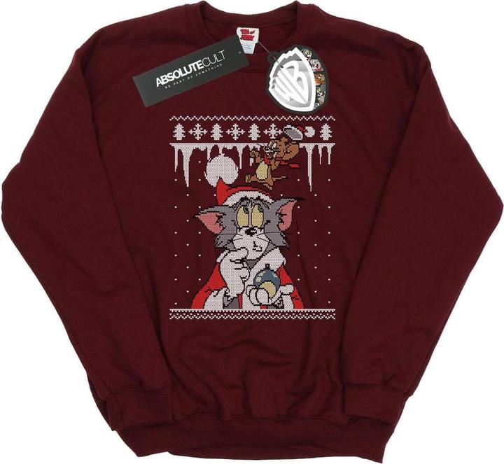 Actual product image Tom & Jerry Mens Christmas Fair Isle Sweatshirt (XXL)