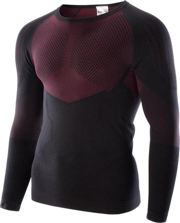 Image du produit Hi-Tec Sous-vêtements thermoactifs pour hommes Sweat-shirt Hino Top Noir et rouge Taille M (M/L)