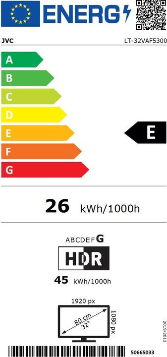 Etichetta energetica JVC LT32VAF5300 FHD Android TV (32", Full HD)