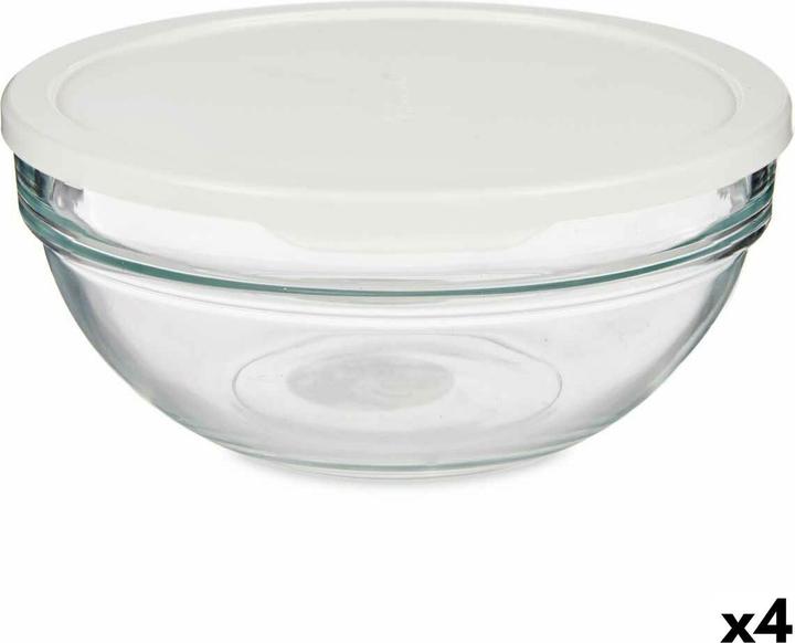 Produktbild Pasabahce Runde Lunchbox mit Deckel Chefs Weiss 1,135 L 17,2 x 7,6 x 17,2 cm (4 Stück)