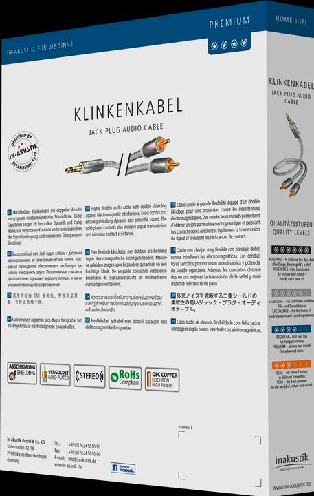 Image du produit Inakustik Câble jack (1.50 m, Jack 3,5 mm (AUX), RCA)
