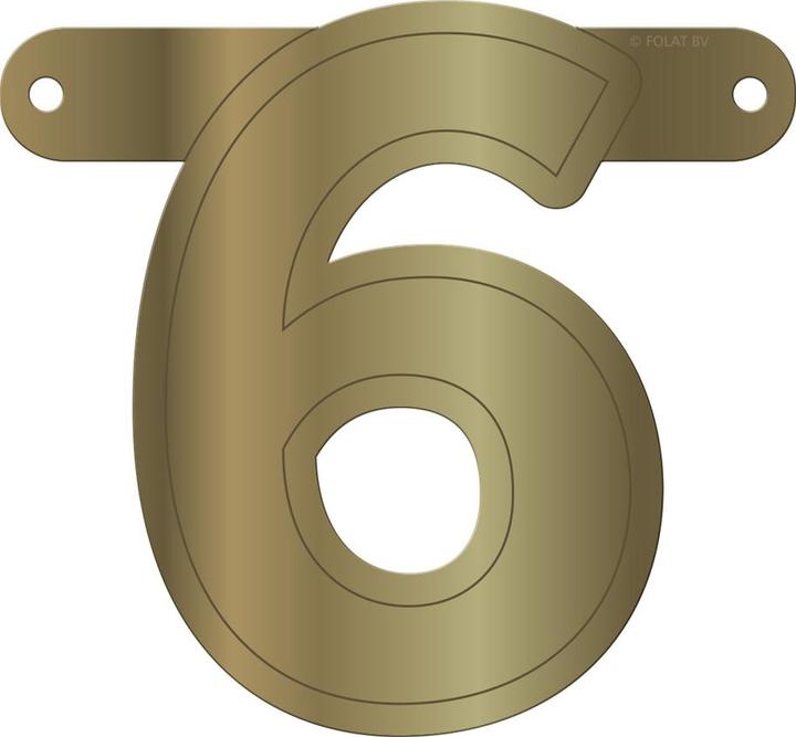 Actual product image Folat Banner with 6 letters metallic gold