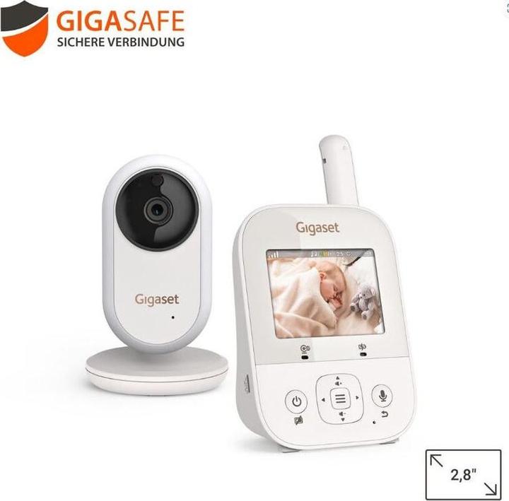 Produktbild Gigaset Baby 300 Video-Babyphone cream white/warm grey (Babyphone mit Kamera, 300 m)