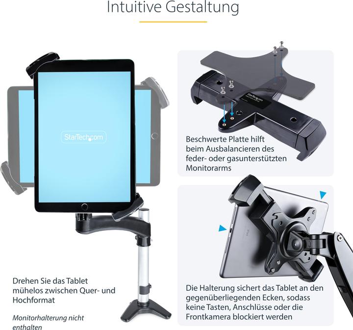 Actual product image StarTech COM VESA Tablet Mount for Monitor Arm - Anti-Theft Tablet Mount for 20.06-31.75c