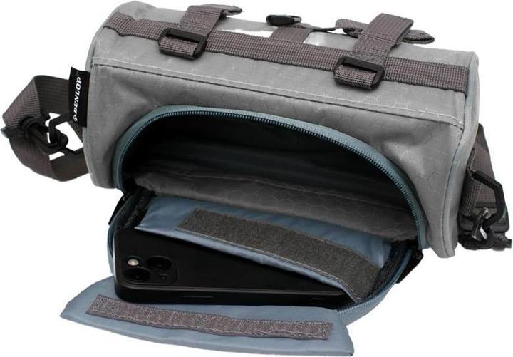 Immagine prodotto Dunlop - Fahrradlenkertasche/Gepäcktasche mit Smartphonetasche (grau) (1.20 l, Borsa manubrio)
