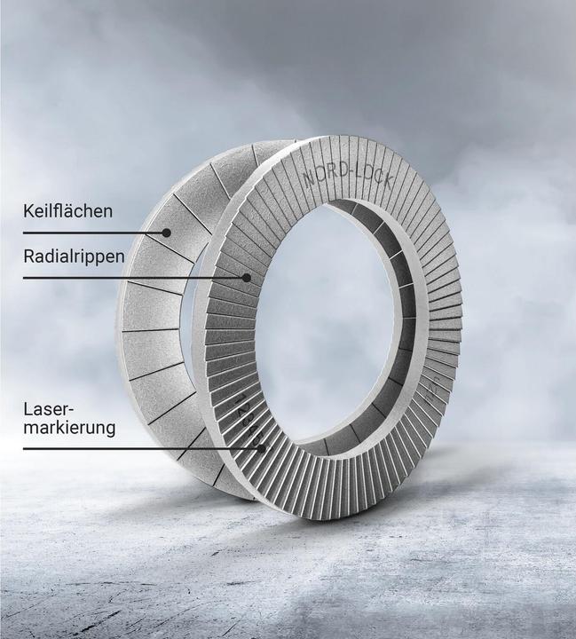 Produktbild Nord-Lock Keilsicherungsfederscheiben NLX 8 zinklamellenbeschichtet (M8)