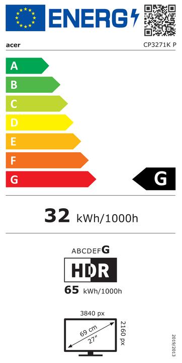 Energie-Label Acer ConceptD CP3271KP (3840 x 2160 Pixel, 27")