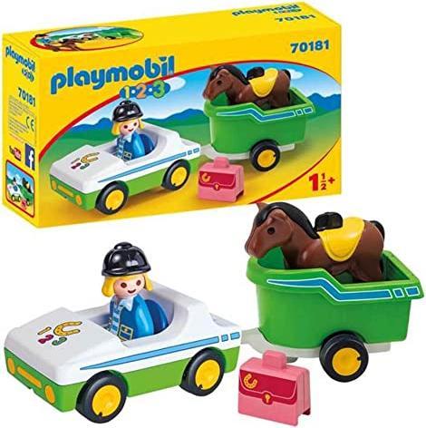 Produktbild Playmobil PKW mit Pferdeanhänger (70181, Playmobil 1.2.3)