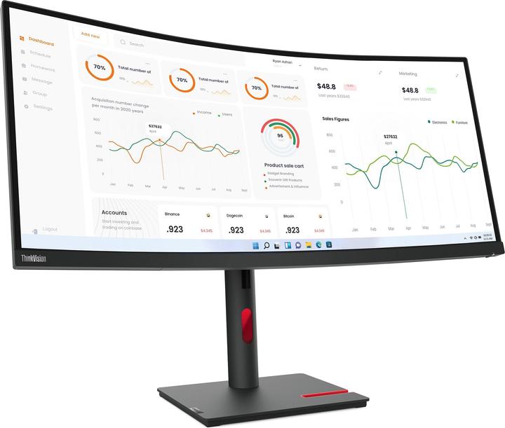 Produktbild Lenovo ThinkVision T34w-30 (3440 x 1440 Pixel, 34")