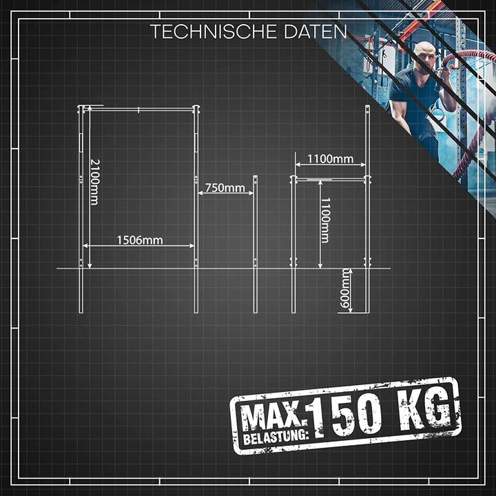 Actual product image K-Sport Outdoor Klimmzugstange & Dip Station