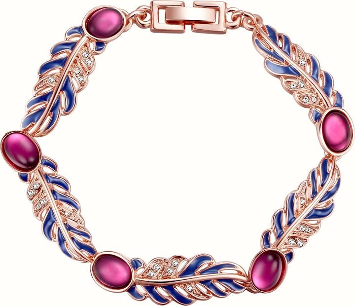 Actual product image Lulu & Jane Feather metal alloy decorated with crystals by Swarovski® rose gold 19.0 cm - 33602 (19 cm, Metal alloy)
