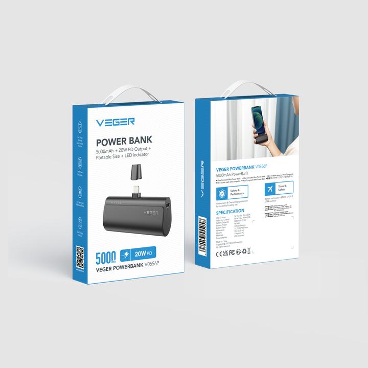 Actual product image Veger Plugon Powerbank Lightning - 5'000mAh (5000 mAh, 20 W, 18.50 Wh)