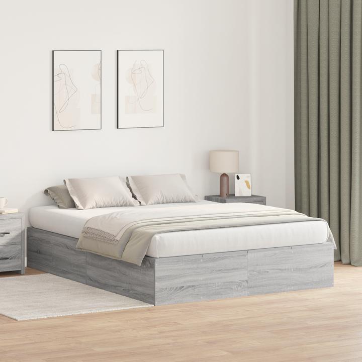 Actual product image VidaXL Storage bed grey Sonoma 140x200 cm (140 x 200)