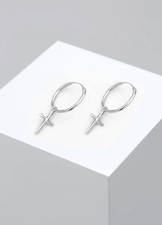 Actual product image Elli Creolen Hänger Kreuz (925 Silver)