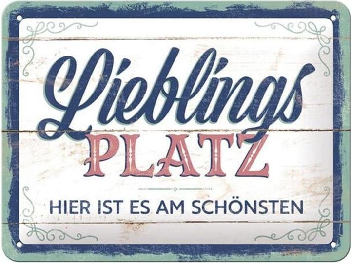 Actual product image Nostalgic-Art Merchandising Favourite place sign 15 x 20 cm, metal (15 x 20 cm)