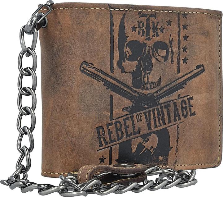 Image du produit Greenburry Portefeuille Vintage Skull à chaîne en cuir 12,5 cm