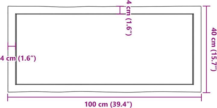 Produktbild VidaXL Tischplatte 100x40x6 cm Massivholz Eiche Behandelt (100 x 40 x 6 cm)